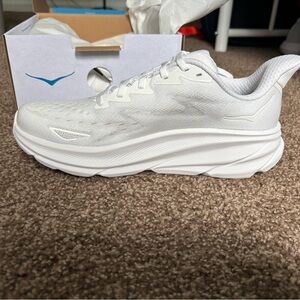 Hoka Clifton 9 White Running Shoes Womens